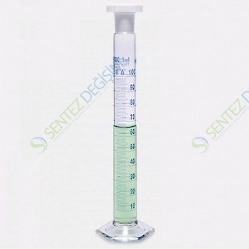 ISOLAB 016.01.901 Mezür - Çalkalama - Hexagonal Cam Tabanlı - A Kalite - Grup Sertifikalı - Mavi Skala - 1000 ml