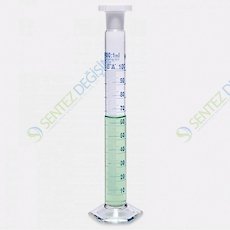 ISOLAB 016.01.050 Mezür - Çalkalama - Hexagonal Cam Tabanlı - A Kalite - Grup Sertifikalı - Mavi Skala - 50 ml