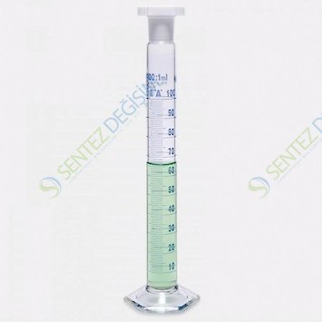 ISOLAB 016.01.025 Mezür - Çalkalama - Hexagonal Cam Tabanlı - A Kalite - Grup Sertifikalı - Mavi Skala - 25 ml