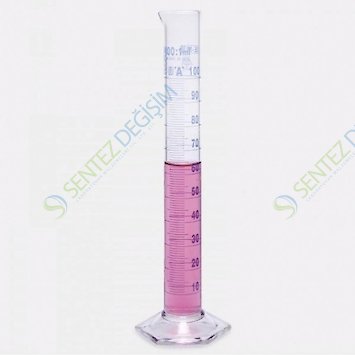 ISOLAB 015.01.500 Mezür - Uzun Form - Hexagonal Cam Tabanlı - A Kalite - Grup Sertifikalı - Mavi Skala - 500 ml