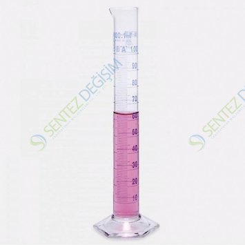 ISOLAB 015.01.250 Mezür Uzun Form Hexagonal Cam Tabanlı A Kalite Grup Sertifikalı Mavi Skala 250 ml 2 adet