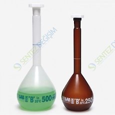 ISOLAB 014.03.901 Balon Joje - P.P - Şeffaf - B Kalite - Mavi Skala - 1000 ml - NS 24/29