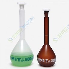 ISOLAB 014.03.100 Balon Joje - P.P - Şeffaf - B Kalite - Mavi Skala - 100 ml - NS 14/23