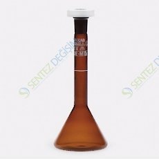 ISOLAB 013.15.020 Balon Joje Trapezoidal Amber A Kalite Grup Sertifikalı Beyaz Skala 20 ml NS 10/19 2 adet