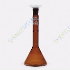 ISOLAB 013.15.010 Balon Joje Trapezoidal Amber A Kalite Grup Sertifikalı Beyaz Skala 10 ml NS 10/19 2 adet