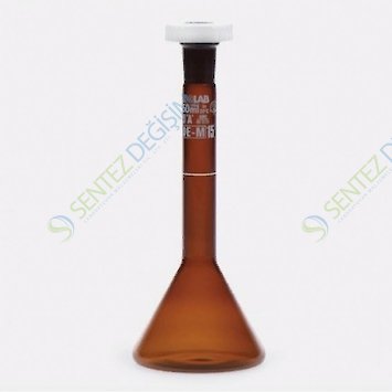 ISOLAB 013.15.003 Balon Joje Trapezoidal Amber A Kalite Grup Sertifikalı Beyaz Skala 3 ml NS 7/16 2 adet