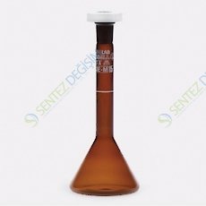 ISOLAB 013.15.001 Balon Joje Trapezoidal Amber A Kalite Grup Sertifikalı Beyaz Skala 1 ml NS 7/16 2 adet