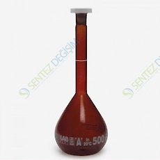 ISOLAB 014.01.100 Balon Joje Standart Amber A Kalite Grup Sertifikalı Beyaz Skala 100 ml NS 12/21 / 2 Adet