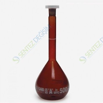 ISOLAB 014.01.100 Balon Joje Standart Amber A Kalite Grup Sertifikalı Beyaz Skala 100 ml NS 12/21 / 2 Adet
