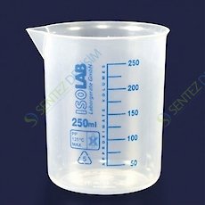 ISOLAB 026.03.902 Plastik Beher - P.P - Kısa Form - Mavi Skala-2000 ml / 1 Adet