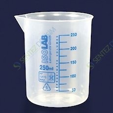 ISOLAB 026.03.050 Plastik Beher - P.P - Kısa Form - Mavi Skala - 50 ml