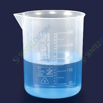 ISOLAB 026.01.050 Plastik Beher - P.P - Kısa Form - Kabartma Skala - 50 ml / 1 Adet