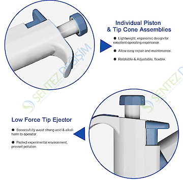 DLAB TopPette Ayarlanabilir Otomatik Pipet 10-100 μL