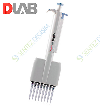 DLAB TopPette Ayarlanabilir Sekiz Kanallı Otomatik Pipet 50-300 μL