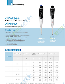 DLAB dPette⁺ Multi Fonksiyonel Otomatik Pipet Elektronik Dijital Ekranlı (30-300 µL)