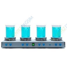 Velp AM4 Çoklu Isıtıcılı Manyetik Karıştırıcı Isıtma Plakası Çapı 135 mm / 2550W / 1500 rpm