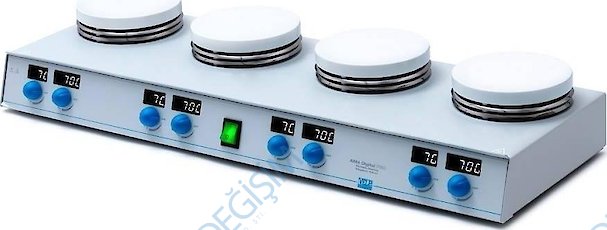 VELP AM4 Dijital Çoklu Isıtıcılı Manyetik Karıştırıcı Isıtma Plaka Çapı 135 mm x4 /50 ila 1500 rpm